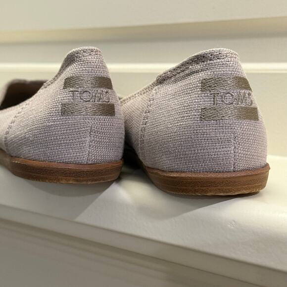TOMS Women's Gray Jutti Suede/Canvas Ballet Flats Almond Toe Padded Insole 7 - Picture 5 of 9